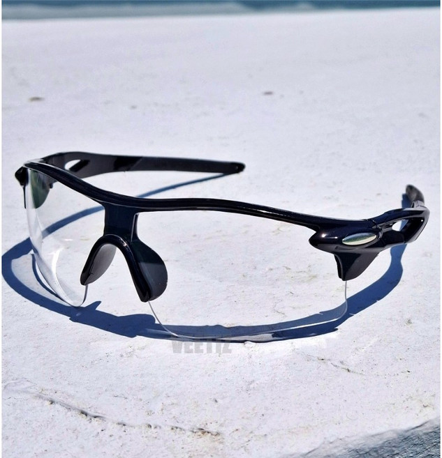 VEETIZ 스포츠 선글라스 고글 남성 여성 자전거 등산 라이딩 골프 UV400 + 파우치, G투명(케이스포함), 1개