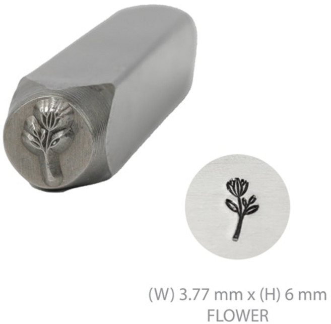 금속 스탬핑 스탬프 펀치 키트 가죽 보석 도구 1/4 (6mm), 11 Flower-5