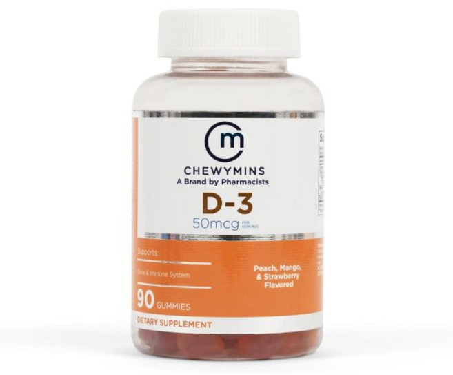 비타민D 할랄 비타민 D3 구미 복숭아 망고 딸기 맛 비 GMO 와 50mg 90개, 1개, 90정