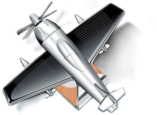 차량용 방향제 주차번호판 태양열 회전 프로펠러 비행기 전투기 자동차 인테리어 소품, 실버 레몬라벤더