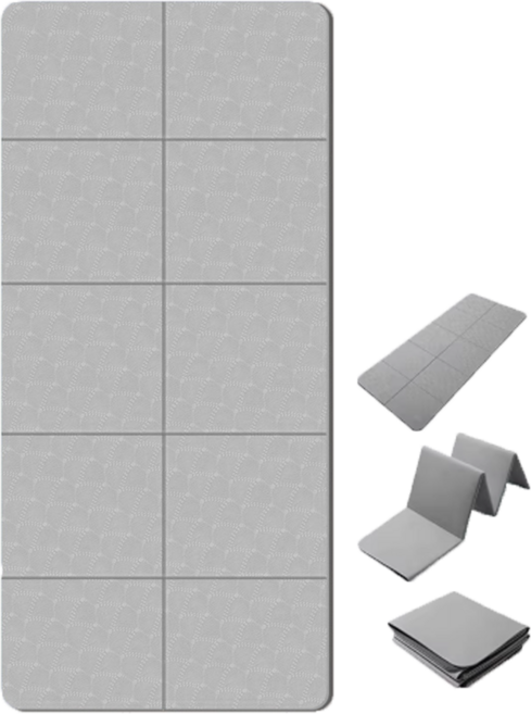 접이식 요가 매트 두꺼운 183x80x8 넓은 스트레칭 낮잠 점심 간편 헬스 휴대용 소음방지 매트, 1개, 그레이