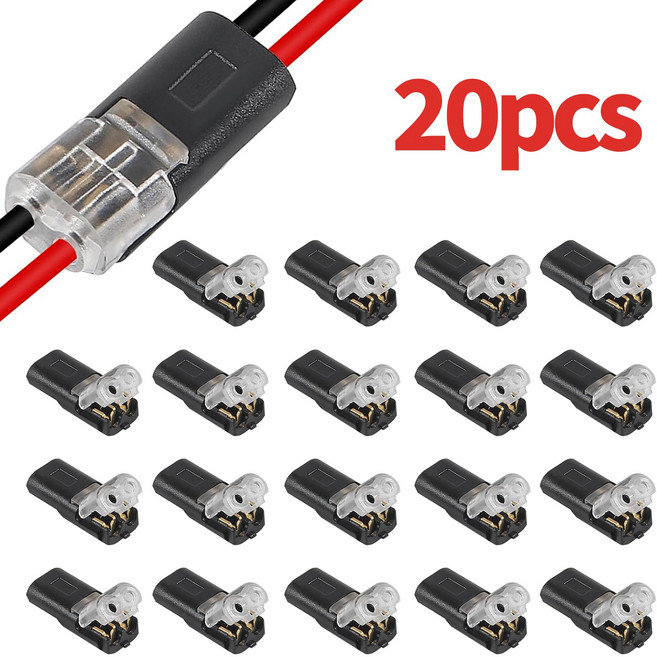 프리라이프 - 2핀 무탈피 전선 커넥터 전기선 연결잭, 20개