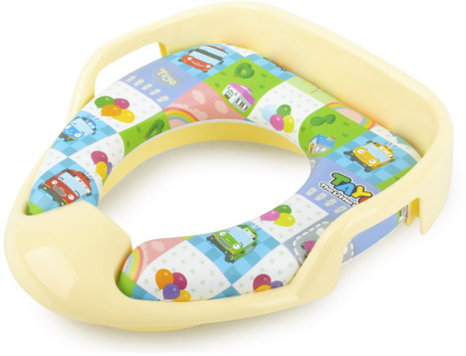 타요 유아용 손잡이 변기커버, 옐로우