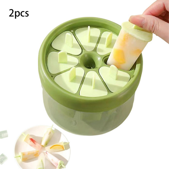 아이스크림만들기 8구 크림틀 아이스 트레이 과일 아이스바 냉동 아이스크림통, Green, 1세트