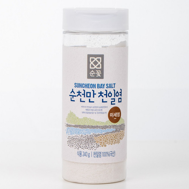 순꽃 순천만천일염 미세염 우수천일염사용 HACCP, 3개, 240g
