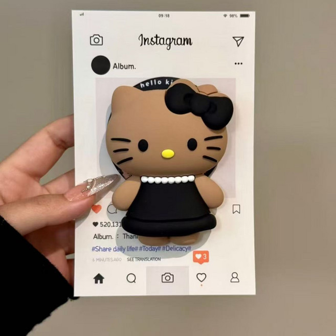 진주 태닝키티 태닝 헬로키티 맥세이프 그립톡 아이폰스마트톡 거치대, 1개