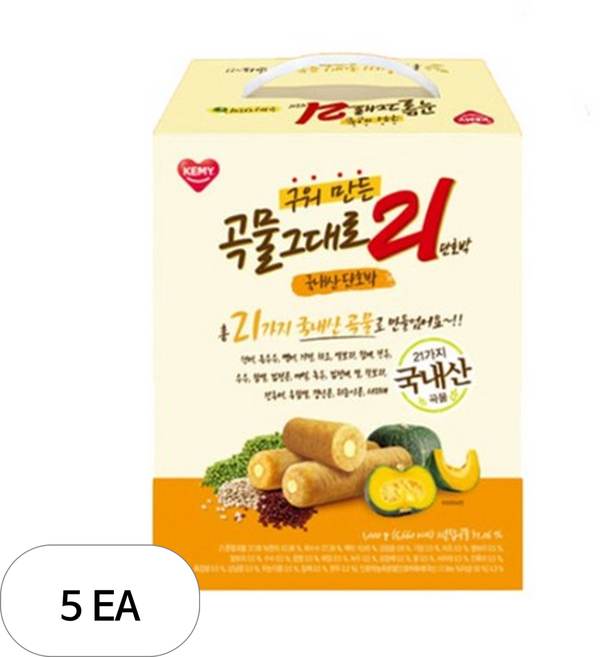 곡물그대로21 구워만든 곡물 그대로21 과자 단호박, 1kg, 5개