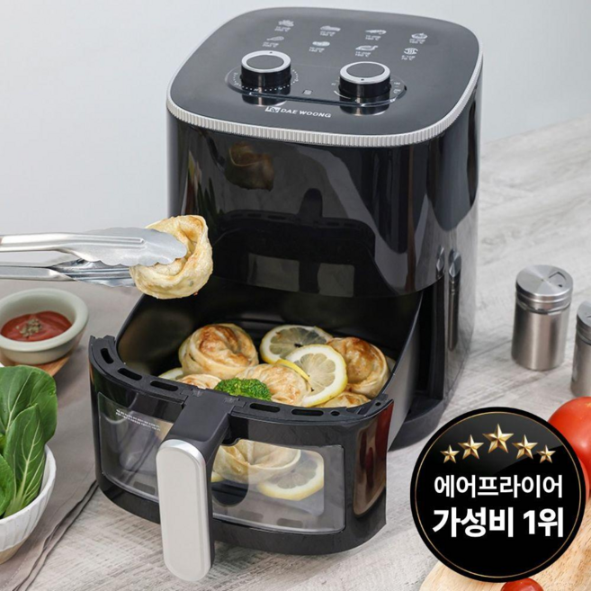 대웅모닝컴 에어프라이어 3.5리터 DWAF-9135B, 블랙