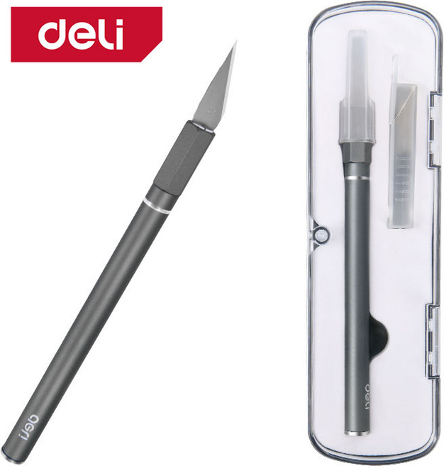 델리툴즈 아트나이프 공예칼 조각도 종이 커터칼 커팅칼, 1개, 아트나이프_그레이 (EDL359201A)