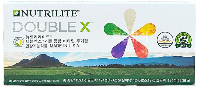 암웨이 더블엑스 리필 종합비타민 무기질 + 새부리형 마스크 2매 증정, 1개