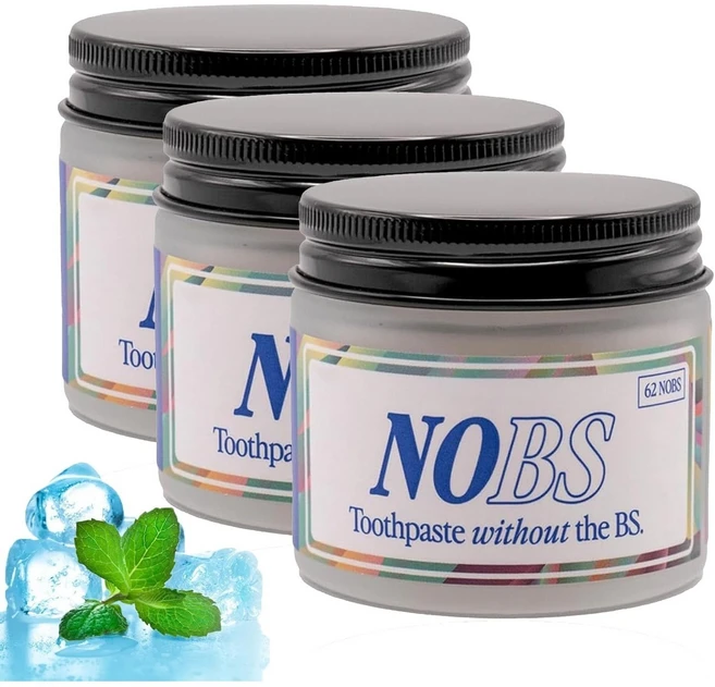 NOBS 치약 정제 - 나노 하이드록시아파타이트 플루라이드 & 플라스틱 프리 에코 & 트래블 프렌들리 - NHA로 재광물화, 3개, 100ml - 쿠팡