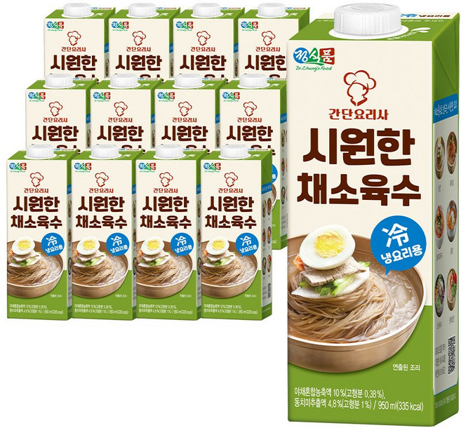 정식품 시원한 채소육수, 950ml, 12개