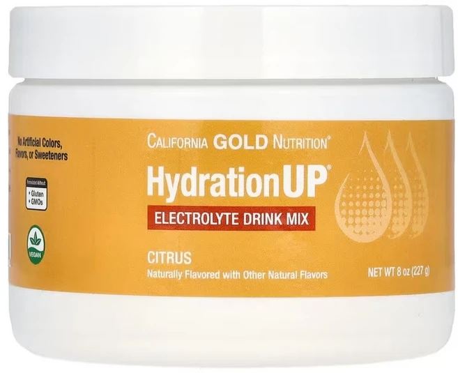 캘리포니아 골드 HydrationUP 전해질 음료 믹스 분말 시트러스 레몬맛 227g(8oz), 1개, 227g - 쿠팡