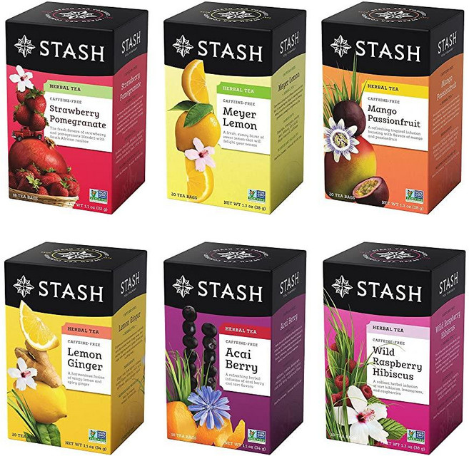 Stash 수딩 허브티 버라이어티 팩 6가지 맛 18-20티백 6박스, 없음, 없음, 10) 프루티 허브 티 모음 - 18-20 Count, 1개