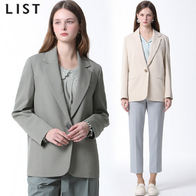 리스트 리스트(LIST) 미니멀 싱글 원 버튼 재킷 (택가격: 268000원)