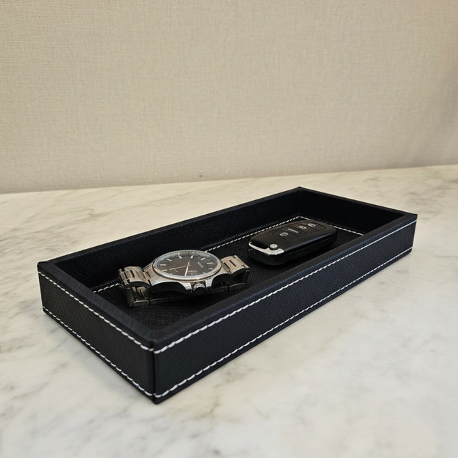 유피어 가죽 펜 트레이, 1개, 블랙