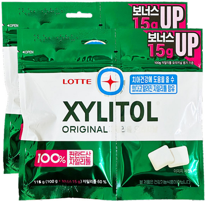 롯데자일리톨 오리지날 리필, 112g, 2개