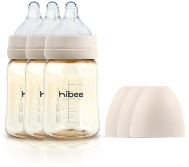 하이비 PPSU 배앓이방지 젖병 170ml 트리플팩, 샌드, S(0개월이상), 1세트