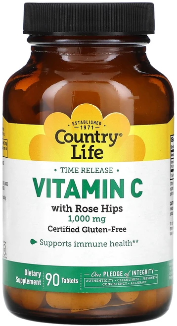 Country Life 서방형 비타민C 로즈힙 함유 1000mg 90정, CountryLife서방형비타민C로즈힙함유1000mg9, 1개 - 쿠팡