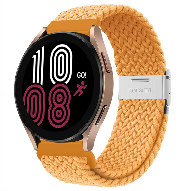 Fegwilde 20mm 22mm 갤럭시워치 호환 금속 버튼 버클형 브레이드 스포츠 스트랩 다이쿠22mm 와피크22mm, 옥수수