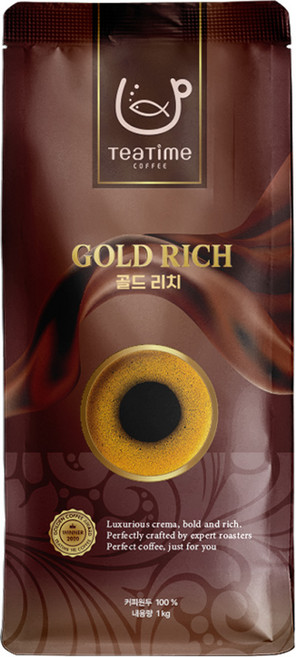 티타임커피 1kg 골드 리치 원두커피 갓볶은 신선한 로스팅원두 커피머신 추천원두, 홀빈(분쇄안함), 1개
