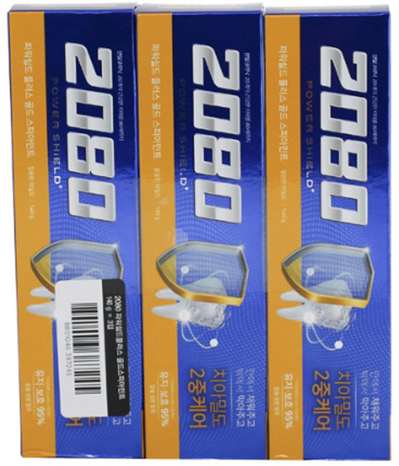 애경 2080 파워쉴드 플러스 골드 140g*3 신형 x6개, 18개