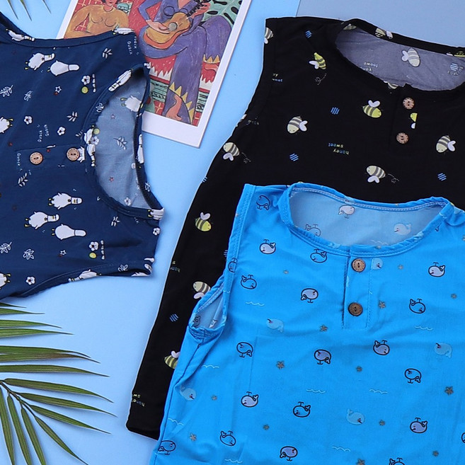 오브 유아동 남아 냉감 민소매 상하잠옷 여름실내복 아이스아동잠옷