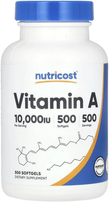 Nutricost 비타민A 10000IU 소프트젤 500정 - 쿠팡