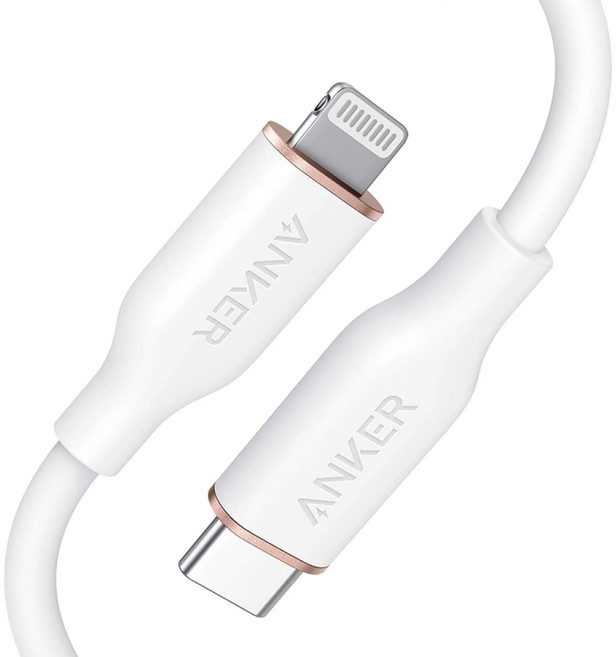 앤커 애플 Mfi인증 C to 라이트닝 고속충전 케이블 3세대 파워라인 플로우, 클라우드 화이트, 180cm, 1개