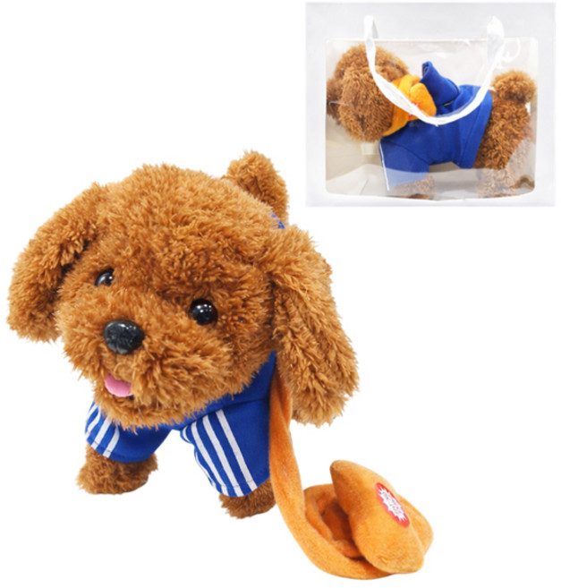 꼬마천사 움직이는 강아지 작동 동물 인형 멜로디, 1개, 12cm