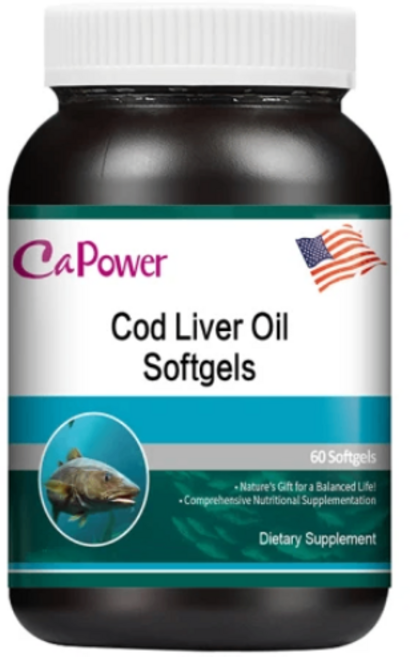 美國 CaPower 加柏爾 鱈魚肝油軟膠囊 60份, 1個