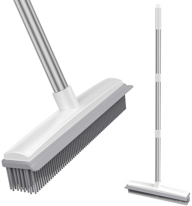 아뜰라임화이트 다용도 틈새 청소 실리맥스 실리콘 스퀴지 빗자루, 1개, 화이트 + 그레이