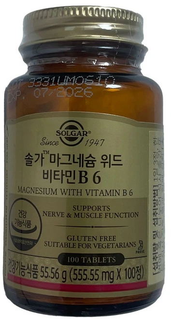 솔가 마그네슘 위드 비타민 B6, 100정, 1개 - 쿠팡