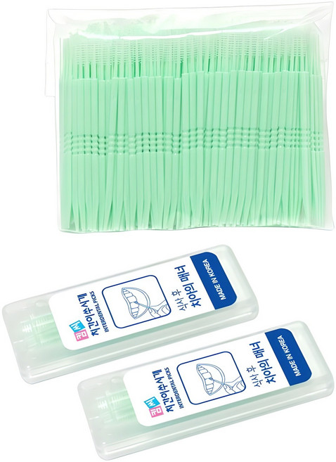 킴씨치간이쑤시개 치간 칫솔형 이쑤시개, 0.4mm, 436개입, 1세트