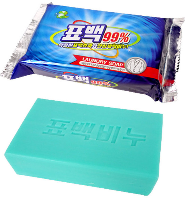 대웅에스피 표백99% 안심 세탁비누 - 6개 | 탁월한 표백효과 세탁살균효과 세정제 세제 빨래비누 베이킹소다 과탄산소다, 200g, 60개