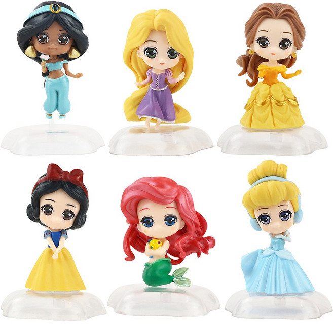 캐보트 클립 마론 공주 인형 피규어 옷 갈아입히기 베이비돌 미니돌 세트 여아 아기 장난감 마론인형, [옵션7] 공주 피규어 토퍼 6종 세트, 1개
