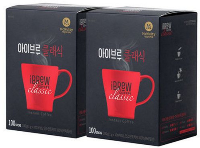 커피믹스 맥널티 아이브루 클래식 스틱 커피 2박스 200T, 1g, 100개입, 2개