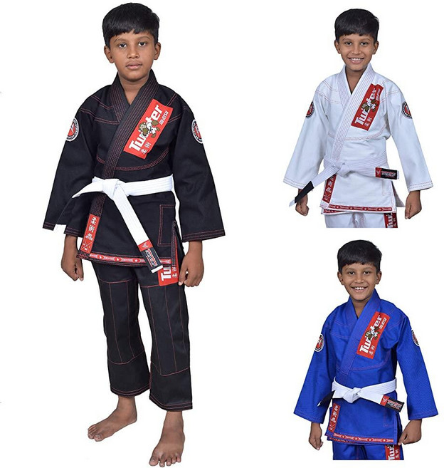 Twister 아동용 브라질리언 주짓수 도복 | 방축 가공 초경량 원단 청소년 BJJ 도복 | 무료 화이트 벨트 포함