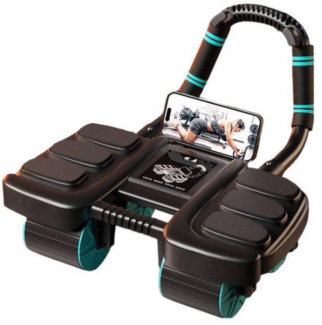 복부 휠 운동기 6개의 팔꿈치 디자인 슬라이더 리바운드 미끄럼 방지 홈 체육관 피트니스 장비, 01 Black, 1개