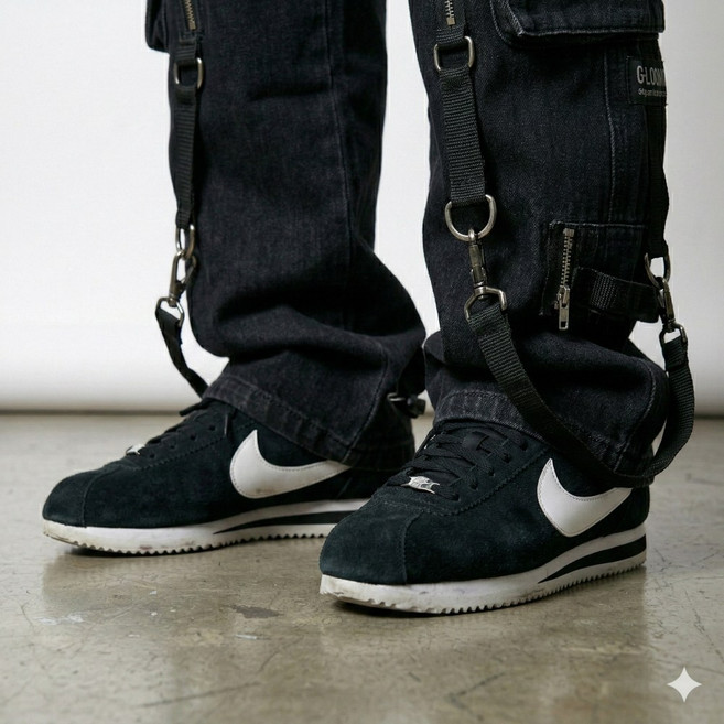 나이키 코르테즈 프리미엄 운동화 스니커즈 HV4456-001 (블랙/세일 검흰)