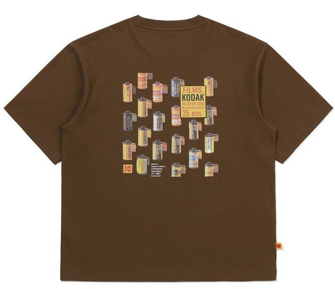 코닥 35mm 레트로 필름 컬렉션 순면 반팔 티셔츠