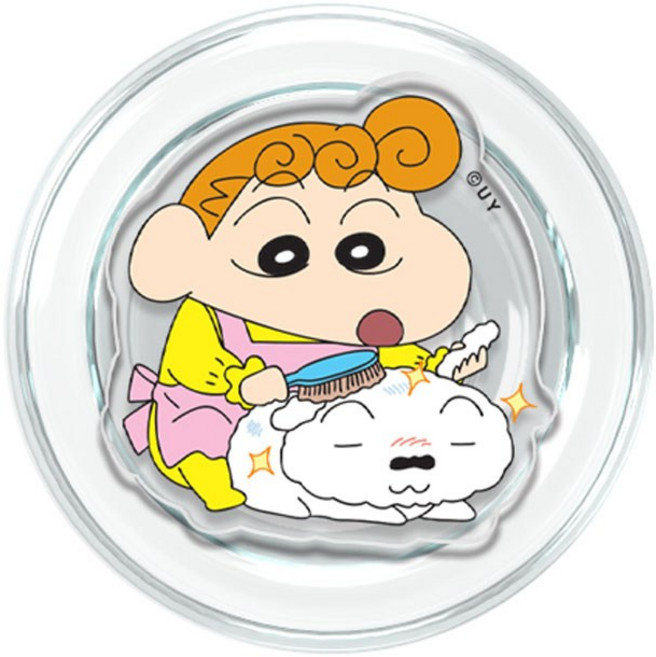 짱구는못말려 삼총사 그립감 좋은 아크릴 맥세이프 톡 거치대, 짱아랑흰둥이, 1개