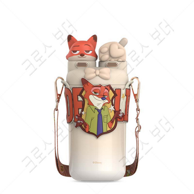 크로스 보더 디즈니 주토피아 빨대 보온보냉 텀블러550ml, 1개, 550ml, 닉