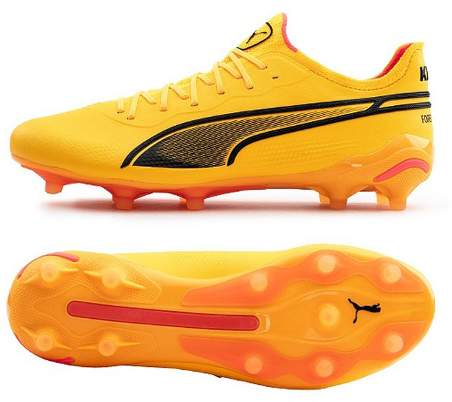 푸마 남성 축구화 킹 얼티메이트 FG/AG 오렌지 천연잔디용 107563-08, 265, -, 1개