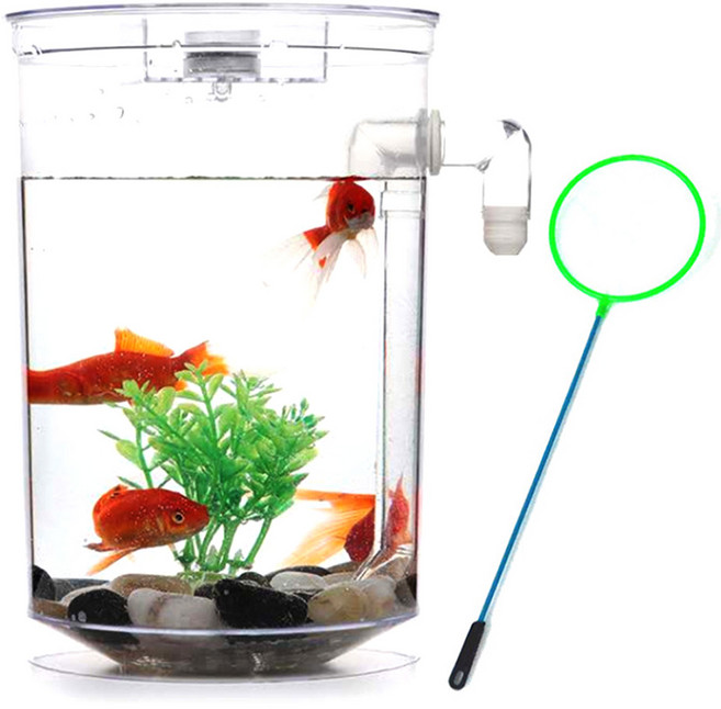 주니톡 자동청소어항 LED 미니어항세트 +미니뜰채, 1개