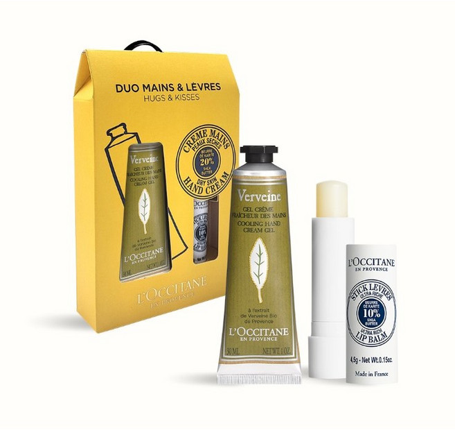 [백화점출고][선물포장+쇼핑백] 록시땅 핸드크림 립밤 선물세트_플로버베나 핸드 & 시어 스틱 립 밤, 1개