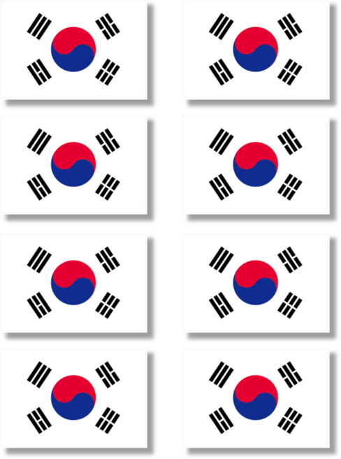 EZMT DIY 열전사 태극기 8개 1세트 패치 스티커 다림질 전사지, 1개, ONE