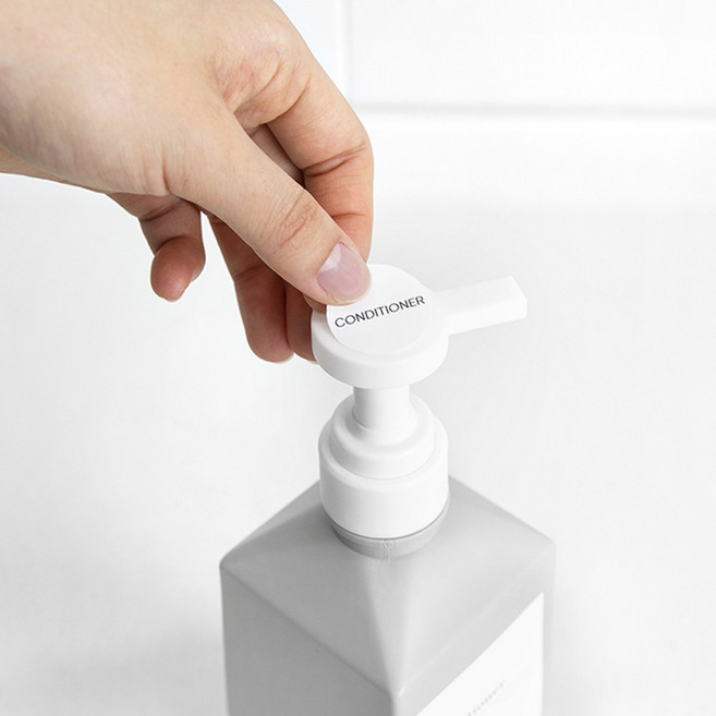 비스토어 모던 사각 디스펜서 주방 싱크대 세제 샴푸 핸드워시 공병 2Type 3color, [추가옵션] 원형 뚜껑 라벨스티커, 06.핸드워시(280ml), 1개