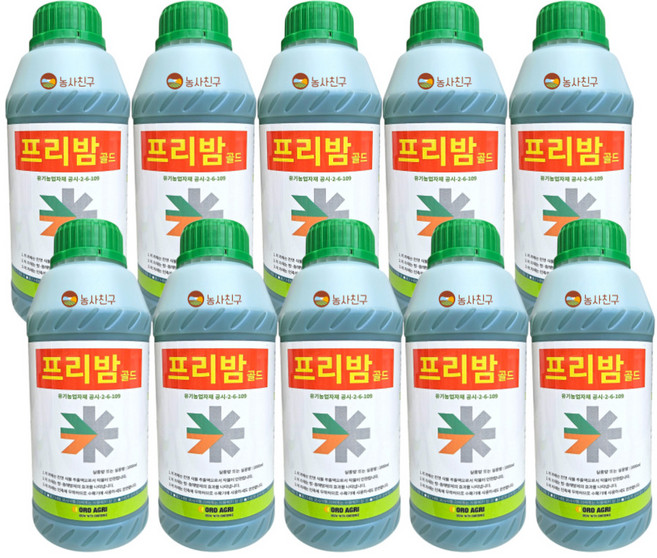 농사친구 프리밤 살충제 살균제 겸용 유기농업자재, 10개, 1L
