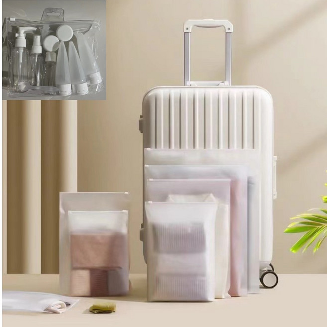 유루카 여행용 지퍼백 공병 세트, 1개, 지퍼백 30*40cm 10개 + 11종 공병세트